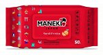 Салфетки влажные &quot;MANEKI&quot; RED, универсальные очищающие, аромат цитрусов, 50 шт./упак