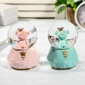Снежный стеклянный шар "Медведь", красивый подарок