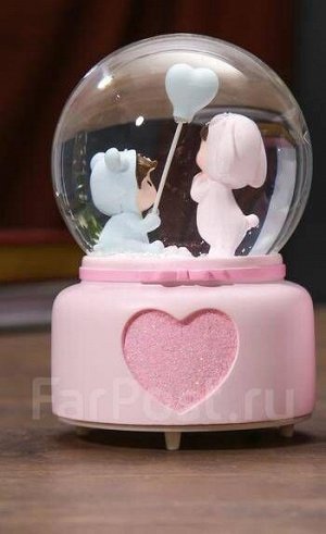 Снежный стеклянный шар "малыши в пижамах", на подарок, последний