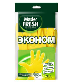 Master FRESH ЭКО хозяйственные перчатки, 1 пара (средний размер S/M)