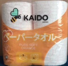 Туалетная бумага "Кайдо" Апельсин 3-слойная 4 рулона