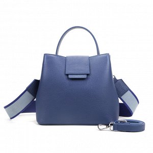 Синий Женская сумка-тоут от бренда Mironpan выполнена из зернистой натуральной кожи. Внутри сумочки 2 отделения, разделенных карманом на молнии посередине. На внутренней задней стенке сумки - карман н