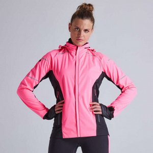 Куртка для бега водоотталкивающая ветрозащитная женская warm regul розовая
