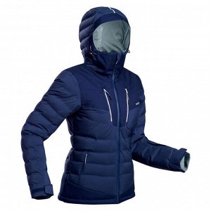 Куртка пуховая теплая лыжная женская темно-синяя 900 warm