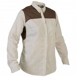 Рубашка в клетку "дышащая" с длинными рукавами для охоты женская 500. solognac