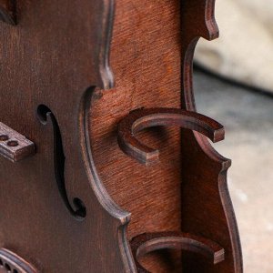 Мини-бар деревянный "Скрипка", тёмный, 48 см