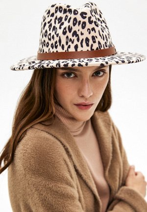 Шляпа фетровая, цвет леопардовый