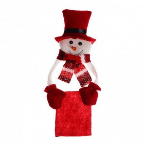 Страна карнавалия Одежда на бутылку «Снеговик шарф в полоску», с конвертом для пожеланий
