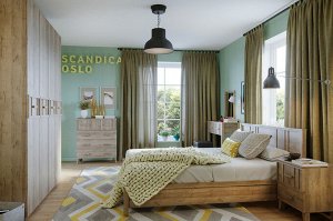 Scandica Oslo 308 (спальня) Кровать (1400) с основанием металл