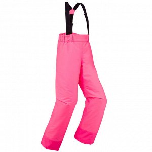 Брюки лыжные теплые водонепроницаемые для детей розовые флюоресцентные 100