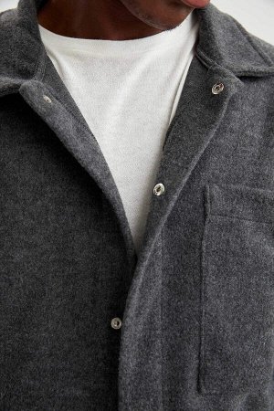 Фетровое пальто Modern Fit с воротником-рубашкой
