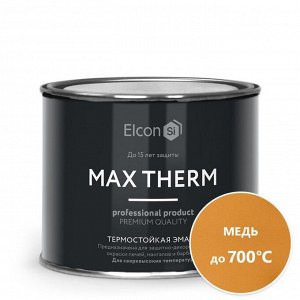 Термостойкая антикоррозионная эмаль Elcon Max Therm, до 700 °С, 0,4 кг, медь
