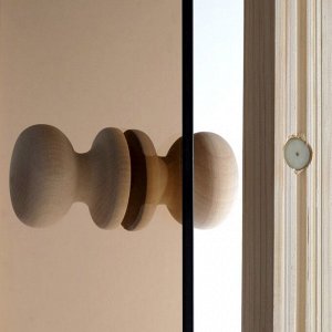 Дверь для бани и сауны стеклянная "Банька, круглая", размер коробки 190x70см, 6мм