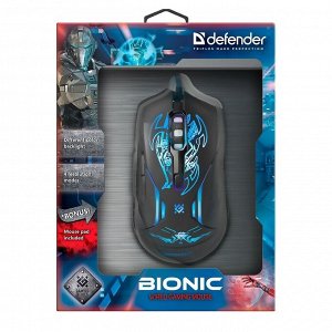 Мышь оптическая Defender Bionic GM-250L игровая (black)