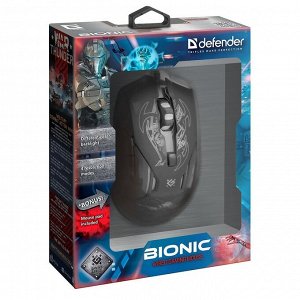 Мышь оптическая Defender Bionic GM-250L игровая (black)