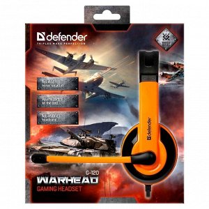 Компьютерная гарнитура Defender G-120 Warhead 2x3,5 mm jack (black/orange)