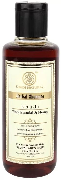 Khadi Naturals Khadi Woody Sandal &amp; Honey Shampoo 210ml/ Кхади Шампунь &quot;Сандал и Мед&quot; без СЛС