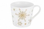 Кружка 380 мл 13*9,7*9 см &quot;Золотые снежинки&quot; с золотом NEW BONE CHINA
