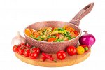 Сковорода глубокая 18 см ГАРМОНИЯ ВКУСА &quot;Бронза&quot; без крышки, н/р, 33,5*19*8,5 см