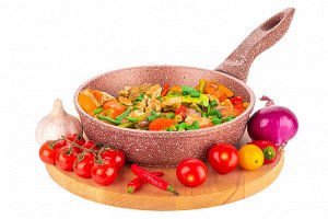 Сковорода глубокая 18 см ГАРМОНИЯ ВКУСА "Бронза" без крышки, н/р, 33,5*19*8,5 см