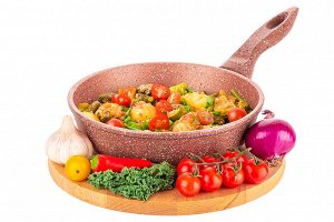 Сковорода глубокая 20 см ГАРМОНИЯ ВКУСА "Бронза" без крышки, н/р, 35,5*21*9 см