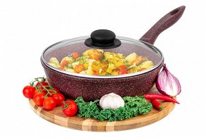 Сковорода глубокая 24 см ГАРМОНИЯ ВКУСА "Рубин" С КРЫШКОЙ ф24, н/р, 43,5*25*11,5 см