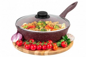 Сковорода глубокая 26 см ГАРМОНИЯ ВКУСА "Рубин" С КРЫШКОЙ ф26, н/р, 45,5*27*12,5 см