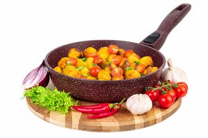 Сковорода глубокая 22 см ГАРМОНИЯ ВКУСА "Рубин" без крышки, с/р, 43*23*9 см