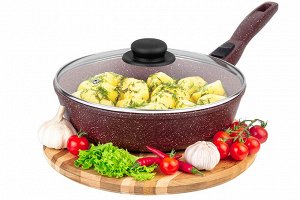 Сковорода глубокая 26 см ГАРМОНИЯ ВКУСА "Рубин" С КРЫШКОЙ ф26, с/р, 47*27*12,5 см