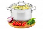 Кастрюля 3,7 л ГАРМОНИЯ ВКУСА &quot;Серебро&quot; С КРЫШКОЙ ф20, 27*21,5*17,5 см
