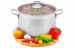 Кастрюля 7,9 л ГАРМОНИЯ ВКУСА &quot;Серебро&quot; С КРЫШКОЙ ф26, 34,5*28*22 см