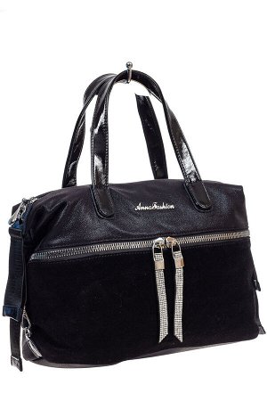 Женская сумка хобо из натуральной замши и искусственной кожи, цвет черный