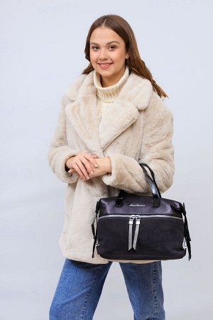 Женская сумка хобо из натуральной замши и искусственной кожи, цвет серый