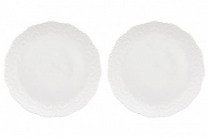 Набор тарелок для десертов 2 пр. 16*16*1,7 см "Белый узор"