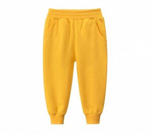 Детские однотонные штаны, цвет жёлтый