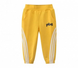 Детские штаны, надпись "Play", цвет жёлтый
