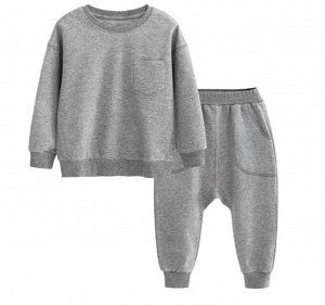 Детский костюм(штаны+кофта), цвет серый