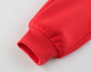 Детские утеплённые штаны с полосками на боках, цвет красный
