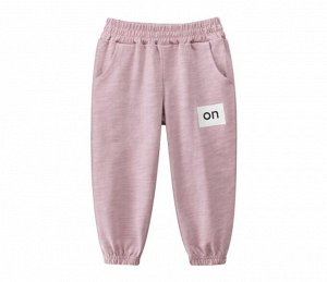 Детские штаны, надпись "On", цвет светло-розовый