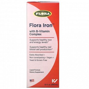 Flora, Железо с комплексом витаминов группы B, 445 мл (15 жидк. Унций)
