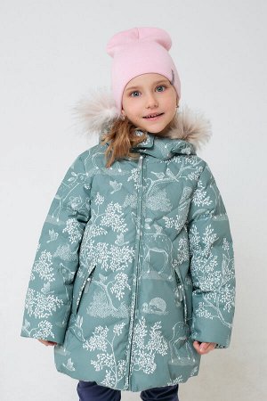 Crockid Куртка(Осень-Зима)+girls (серо-зеленый, лесной мир)