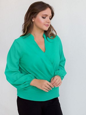 Блузка из креп шифона цвет зеленый (Б-111-1)