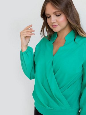 Блузка из креп шифона цвет зеленый (Б-111-1)
