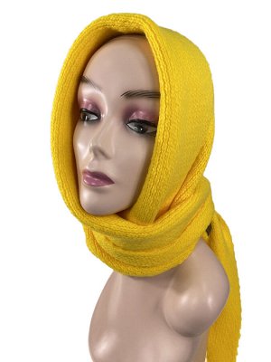 Косынка теплая женская на голову , цвет желтый