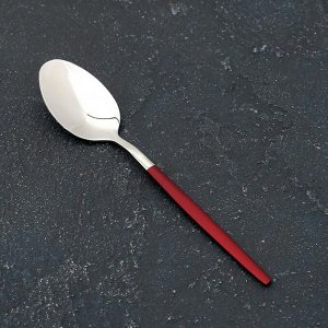 Ложка чайная Magistro «Блинк», 14,5?3 см, на подвесе, цвет серебро, красная ручка