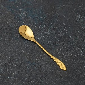 Ложка десертная Magistro «Перо», 12,5 см, цвет золото