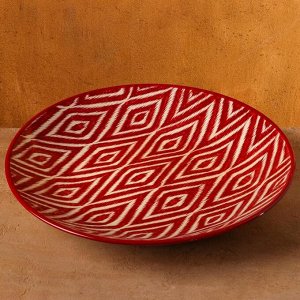 Ляган Риштанская Керамика "Атлас", 41 см, красный