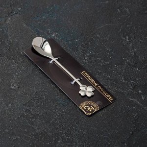 Ложка десертная Magistro «Клевер», 12,5 см, цвет серебро