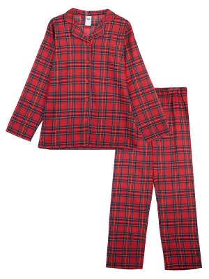 Пижама Состав: 100% хлопок
Цвет: красный
Год: 2021
*	Пижама текстильная взрослого размера: может составить family look c детским вариантом пижамы аналогичного дизайна
*	фланель - мягкая, приятная к те