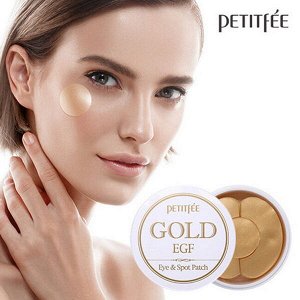 Антивозрастные гидрогелевые патчи для глаз с золотом и EGF Petitfee Gold EGF Eye & Spot Patch, 60 шт+30 шт